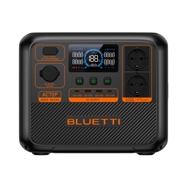 BLUETTI AC70P station batterie nomade 768Wh LiFePO4 1000W pour van